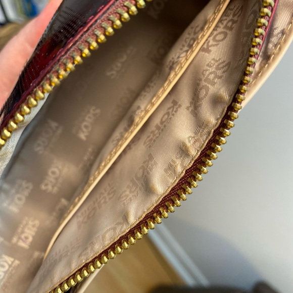 Michael Kors Signature Burgundy Cosmetics Bag - Picture 6 of 8